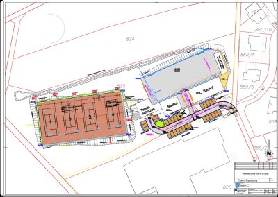 Neubau einer Tennisanlage mit 4 Tennisplätzen und eines kommunalen Bauhofes
